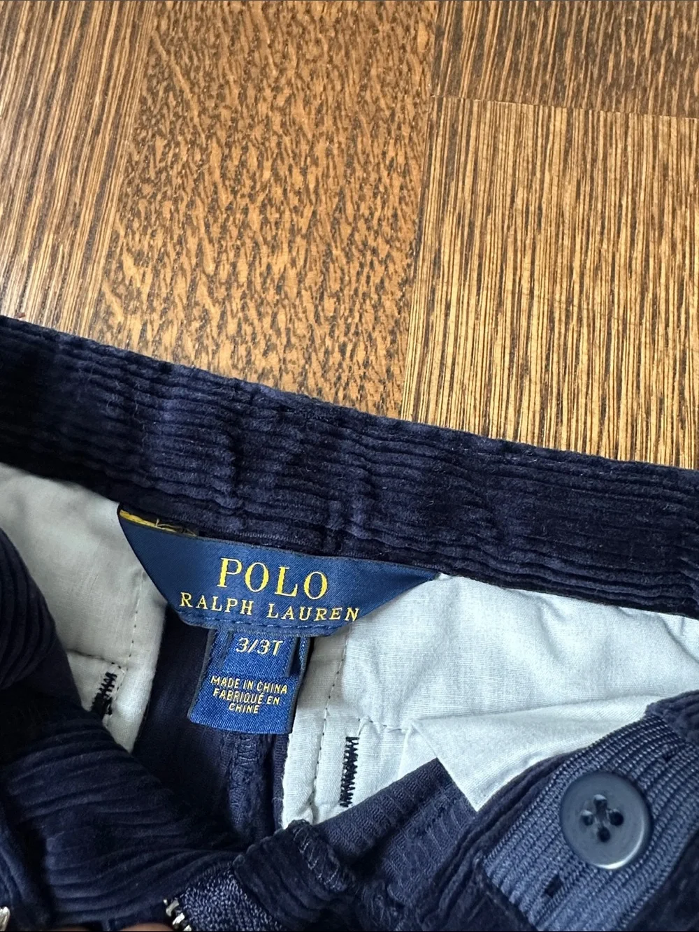Polo by Ralph Lauren Boys Navy Velvet Corduroy Pants